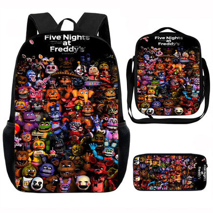 Game F-five N-nights at F-freddy's Child School Backpack with Lunch Bags ,Pencil Bags ,School Bags for Boys Girls XHOO3-TZ-0101-A5