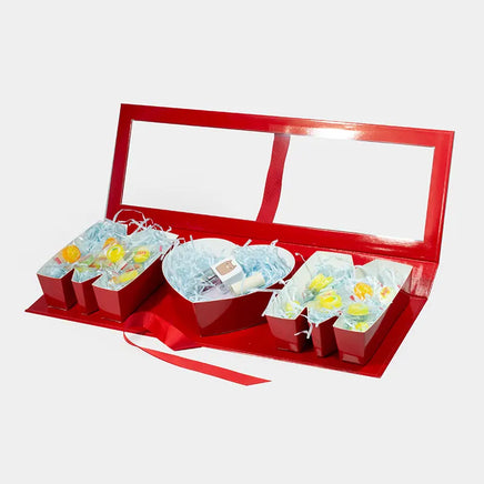 Mother's Day MOM Fillable Letter Shaped Gift Packaging Boxes Empty Present Boxes Red with Window 45x15.3x5.2cm