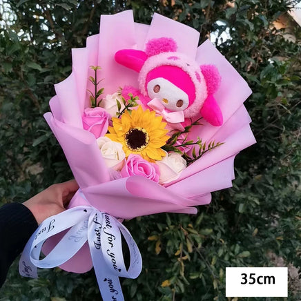 Hello Kitty Kuromi Melody Cinnamoroll Plush Bouquet Home Decoration Xmas Friend Gifts My Melody-10