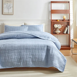 3pcs Color Quilted Summer Double King Queen Size Bedspread Set Luxuriously Soft Breathable Comfort Set for Bedrooms and Dorms Lusy Store