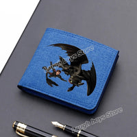 Toothless Canvas Wallet Men Short Folding Purse How To Train Your Dragons Cartoon Card Holder Coin Case Fashion Pocketbook Gift Lusy Store