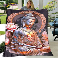 Buddha Sakyamuni Buddhism Faith Religion Soft Plush Blanket, Flannel Blanket Throw Blanket for Living Room Bedroom Bed Sofa Pray