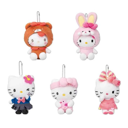 12cm Fashion Hello Kitty Cosplay Plush Toy Anime Stuffed Animals Keychains Small Pendant Backpack Hangings For Kids