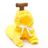 Cute Fruit Dog Clothes for Small Dogs Hoodies Warm Fleece Pet Clothing for Puppy Small Medium Dogs Yellow