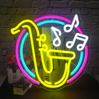 Lusy Store LLC Rock Roll Neon Signs Guitar Music Led Neon Wall Decor for Game Room Music Party Rock Studio Bar Disco Neon Sign