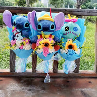 Lusy Store LLC Lilo &amp; Stitch Plush Bouquet &ndash; Soap Rose &amp; Sunflower Floral Gift &ndash; Valentine&rsquo;s, Birthday &amp; Christmas Bouquet