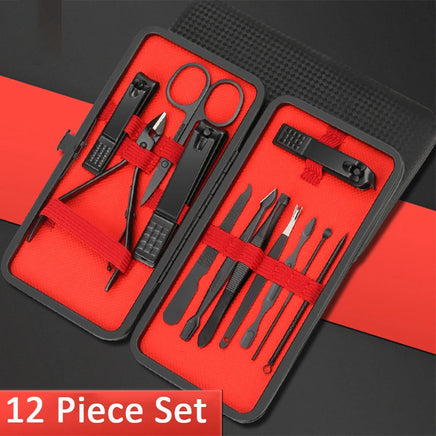 7/10/12/18/20/24PCS Set Professional Manicure Set Kits Stainless Steel Fingernail Toenail Clippers Set with Leather Portable Lusy Store
