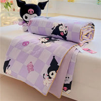 Sanrio Hello Kitty Cartoon Cinnamoroll Kuromi Summer Quilt Washable Air Conditioner Machine Washable Soft Comfortable Blanket Lusy Store