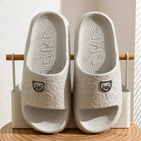 Cute Bear Women Slippers Summer Indoor Soft Cartoon Sandals Bathroom Anti-slip Outdoor Comfy Men Leisure Shoes Couple Lusy Store