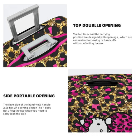Hello Kitty Leopard Suitcase Cover Cruise Trip Protection Vacation Strectch Luggage Supplies