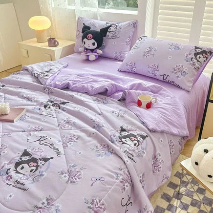 Hello Kitty Kawaii Summer Quilt Anime Cartoon Bedding Quilt Cover Student Bedding Soft Microfiber Bedspread Lightweight Coverlet Lusy Store