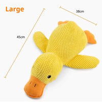 Hot dog sleeping with duck toys to relieve boredom of little yellow duck pet puppy interactive plush doll hug duck Large duck CHINA