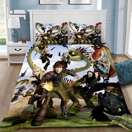 How to TrainS Your D-dragons Bedding Set Your D-dragons Duvet Cover Pillowcase Adult Boy Girl Single Twin Full Queen King Size Lusy Store