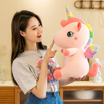 Lusy Store LLC Unicorn Stuffed Animal Cute Sitting Plush Toy Decor Soft Birthday Gift for Baby Girls Plush