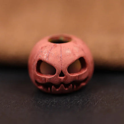 Halloween Pumpkin Skull Face Lantern EDC Brass Knife Beads DIY Woven Paracord Lanyard Pendants Outdoor Tool Hangings Accessories Red Color