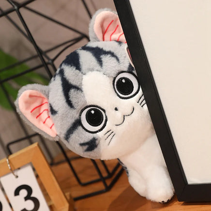 Lusy Store LLC Kawaii Cat Plush Anime Character Chi Chi's Cat Stuffed Doll Soft Cheese Cat  Home Decor Plush