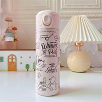 Sanrio Hello Kitty Kuromi Melody Cartoon Stainless Bounce Cup Creative Trending Student Water Bottle Large Capacity Thermos Cup 18 420ML