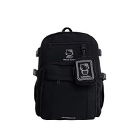 Sanrio Hello Kitty New Fashion Backpack Large Capacity Student Schoolbag High Quality Fashion Trend Leisure Student Backpack Black-White 30x20x39cm