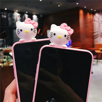 Lusy Store For Samsung Galaxy A10 A20 A30 A50 A70 A12 A71 A51 A13 A53 A14 A24 A54 A05 A25 A55 A16 A06 Hello Kitty Case With Holder Rope 