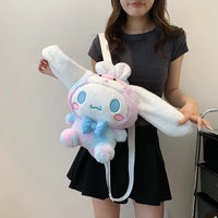 24 Styles Sanrio Plush Doll Kawaii Cinnamorol Plush Stuffed Backpack Girl's Cartoon Bag Gift Bag Girlfriend Child Birthday Gift 7 33X27X10cm