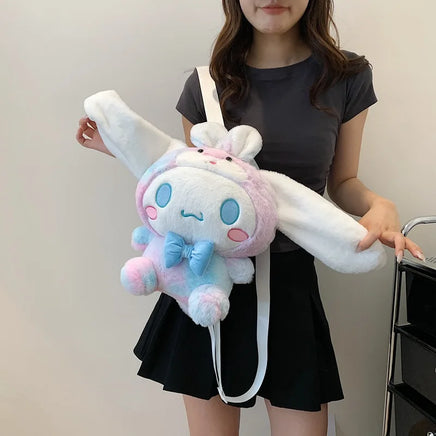 24 Styles Sanrio Plush Doll Kawaii Cinnamorol Plush Stuffed Backpack Girl's Cartoon Bag Gift Bag Girlfriend Child Birthday Gift 7 33X27X10cm