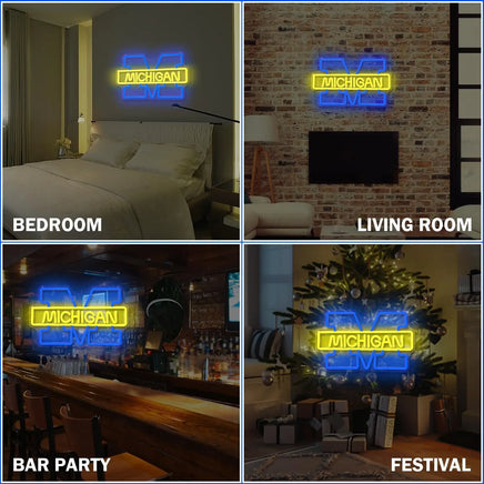 Lusy Store LLC Michigan Neon Signs LED Wall Decor for Man Bar Decor Club Bistro Neon Sign