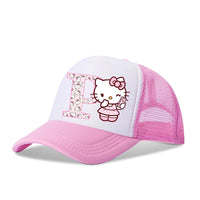 Hello Kitty Baseball Cap Peaked Hat Sanrio Cute Letter A-z Initials Print Pink Summer Adjustable Sunhat Girl Women Snapback Caps KT3025