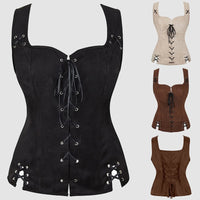 Steampunk Gothic Corsets Vest Tops Women Bustier Renaissance Blouse With Burlesque Pirate Backless Corset Halloween Costumes