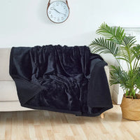 Luxury Shaggy Blanket for Couple Winter Warm Cosy Romantic Waterproof Blanket-Thickened Large Size Blanket Microfibre-Blanket Black