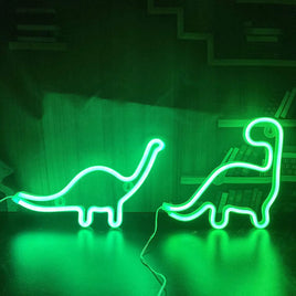 Lusy Store LLC Dinosaur Neon Light Decoration Pendant LED Neon Sign Lamp Festival Atmosphere Bedroom Party Home Decor Neon Sign
