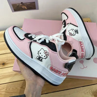 Hello Kitty Cute Pink Sneakers for Women - Harajuku Skateboard Shoes