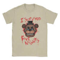 Five Nights T-Shirts for Men At Freddys Novelty Pure Cotton Tee Shirt Round Collar Short Sleeve Plus Size Clothes Khaki