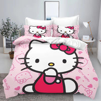 Sanrio, Hello Kitty 3D Children'S Printed Cute Cartoon100% Polyester Bedding Set Duvet Cover Set Bedding Sets Anime Home 1