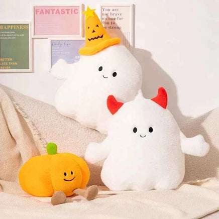 18~30cm Kawaii Halloween Pumpkin Ghost Plush Toy Plushie Soft Plant Stuffed Doll Holidays Props Decorative Throw Pillow for Kids