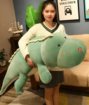 Lusy Store LLC Big Long Cute Dinosaur Plush Toy Soft Cartoon Animal Crocodile Plush Doll Boyfriend Pillow Gift Plush