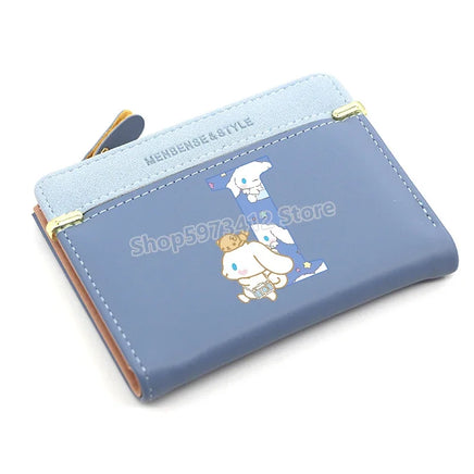 Cute Cinnamoroll Wallets Women Coin Purse Cartoon Sanrios Anime Pu Casual Money Bag Clutch Card Holder Wallet with Buttons Gift kt1076