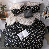 Luxury Black Bedding Comforter Set with Pillow Case SIngle Full Size Bed Linen Duvet Cover Set Queen/King Double Single Bed Lusy Store