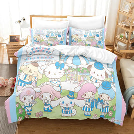 Christams Bedding Set Hello Kitty Kuromi Cinnamoroll My Melody Duvet Cover Pillow Case Halloween Bed Set 1