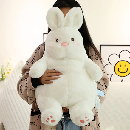 Lusy Store LLC Giant Lazy Rabbit Dolls Soft Plush Cute White Bunny Animal Toys Baby Sleep Pillows Cushion Gifts Plush