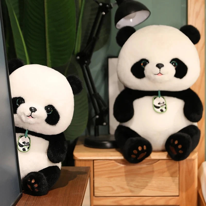Lusy Store LLC Round Fat Panda Plush Toy Cute Stuffed Animal Giant Pandas Plush Soft Kids Toys Gift Plush