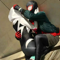 Latest Gwen Spiderman Costume for Kids and Adult White Spider Girl Mask 3D Style Halloween Costumes Cosplay Suiter Body Jumpsuit