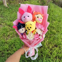 Lusy Store LLC Winnie the Pooh Plush Bouquet Bear Tiger Pig Anime Cartoon Decoration Gift Valentine's Day Gift Bouquet