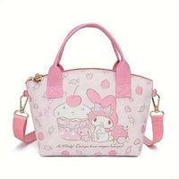 Lovely Sanrio Cinnamoroll Hello Kitty Tote Handbag Stylish Versatile with Adorable Kuromi Mymelody Prints Perfect Shoulder Bag melody
