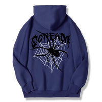 Scream Spiders & Cobwebs Women Hoodies Harajuku Oversize Hoody Fashion Loose Clothing Comfortable Dark Blue