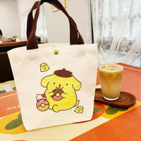 Sanrio Hello Kitty Shoulder Bag For Women Kuromi Cinnamoroll Canvas Shopping Bag Casual Large Capacity Waterproof Girl'S Handbag 09