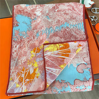 POBING 30% Silk 70%Cashmere Scarf Women Hand Rolled Luxury Printed Long Scarves Wraps Bandana Big Shawls Hijabs Female Foulards Lusy Store