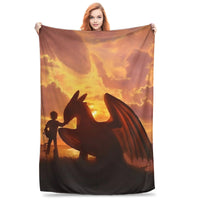 How to Train Your D-ragon Blankets Flannel Novelty Breathable Throw Blanket for Bedspread Spring Autumn 23