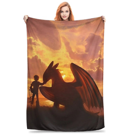 How to Train Your D-ragon Blankets Flannel Novelty Breathable Throw Blanket for Bedspread Spring Autumn 23