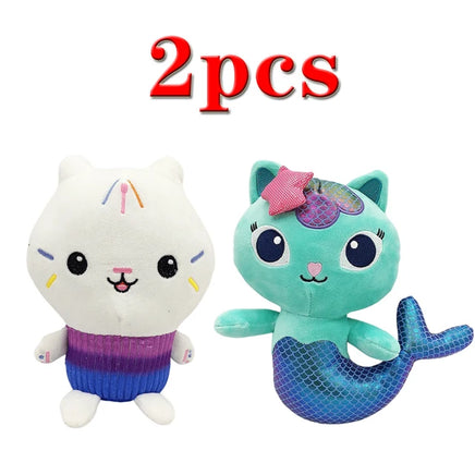 Animals Plush Gabby Dollhouse Lovely Plush Gaby Toy Plush House Cat Doll Cartoon Stuffed Animals Mermaid Cat Plushie Dolls Kids LightCoral