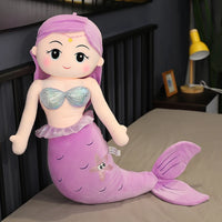 Mermaid Plush Toys Soft Animal Pillow Stuffed Toy Princess Dolls Children Boys and Girls Birthday Gifts Decor Purple